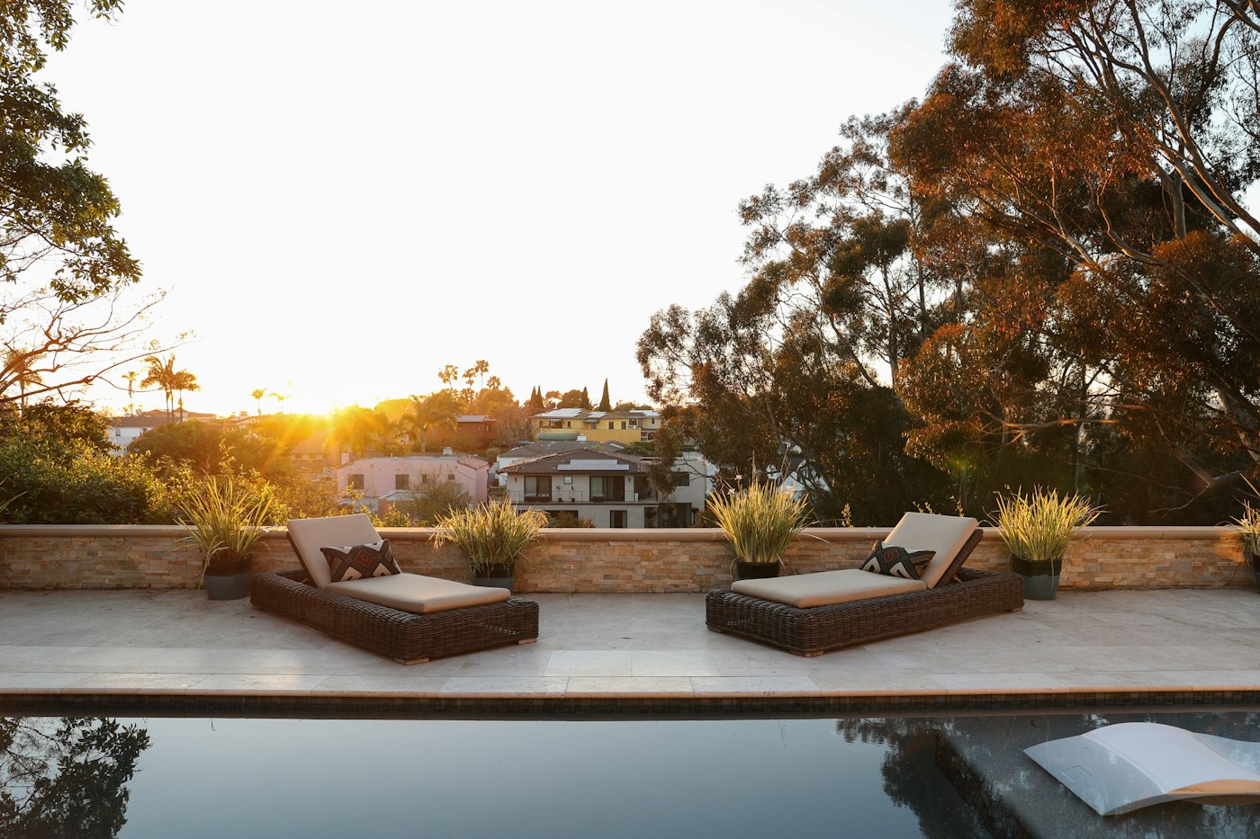 Sunset pool deck
